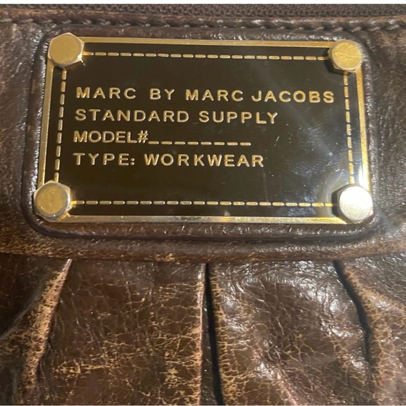 Marc by Marc Jacobs Brown distressed Leather pouch clutch make up bag - Picture 3 of 8